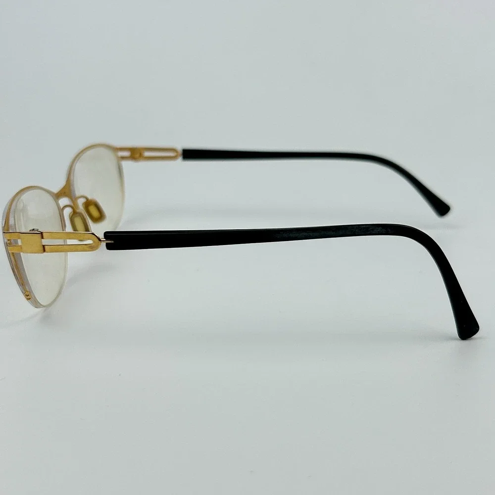 Henry Jullien C74P03 Unisex Eyeglasses Frame Gold & Black Half Rim 50-17-135 mm